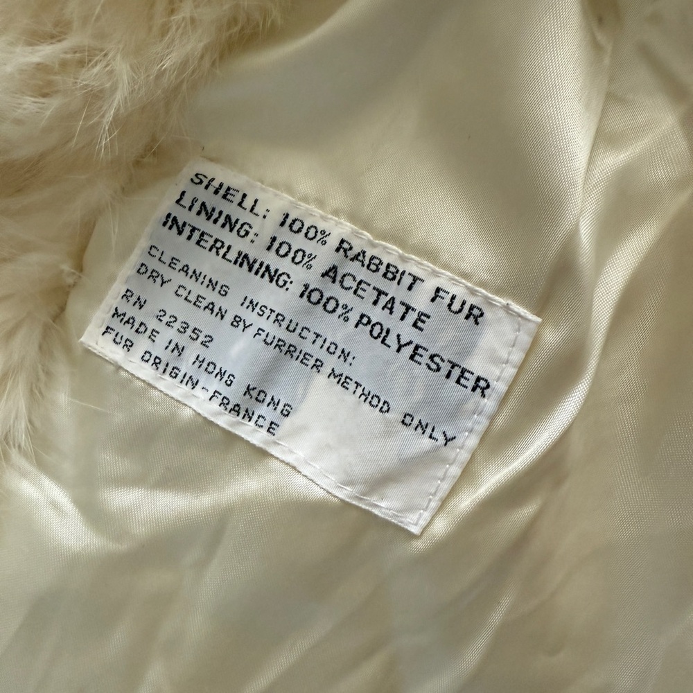 Cream Rabbit Fur Coat - Picture 5 of 6